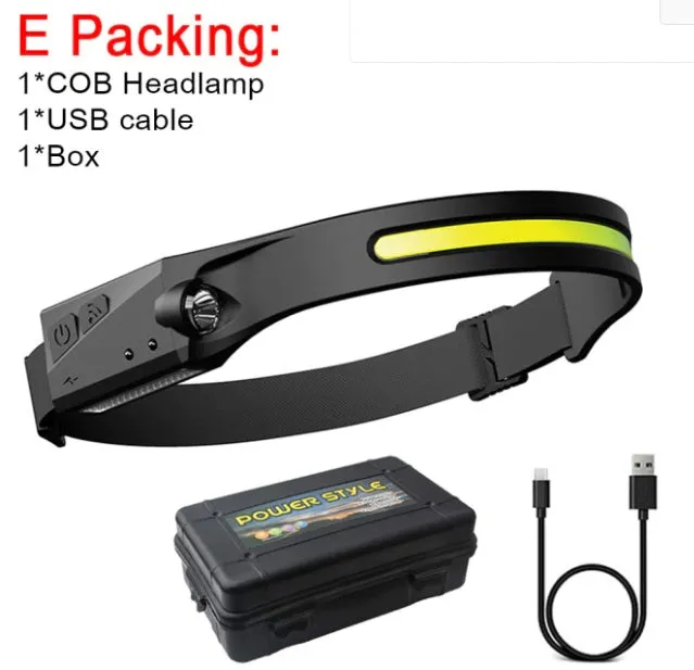 Black induction light with silicone strap and touch switch for night running and fishing