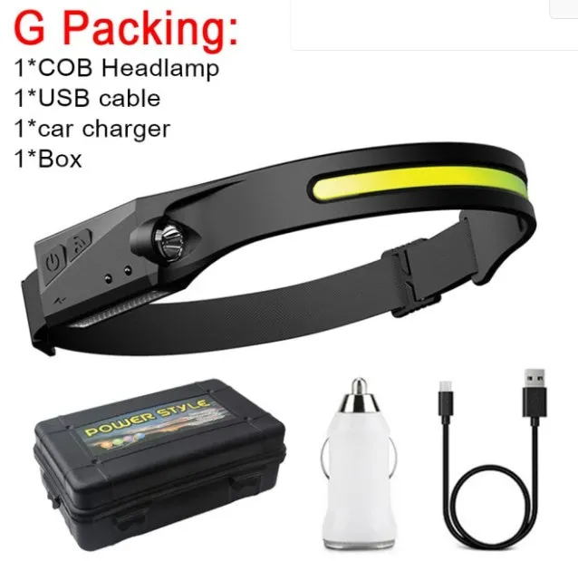Black induction light with silicone strap and touch switch for night running and fishing