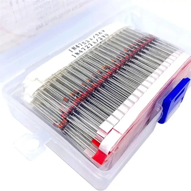 A 1W Zener diode electronic component in a boxed package for voltage regulation.