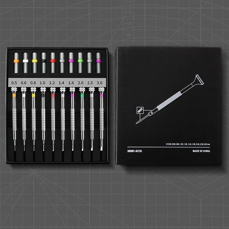 Watch repair tool kit with various precision screwdrivers for watch glasses repair