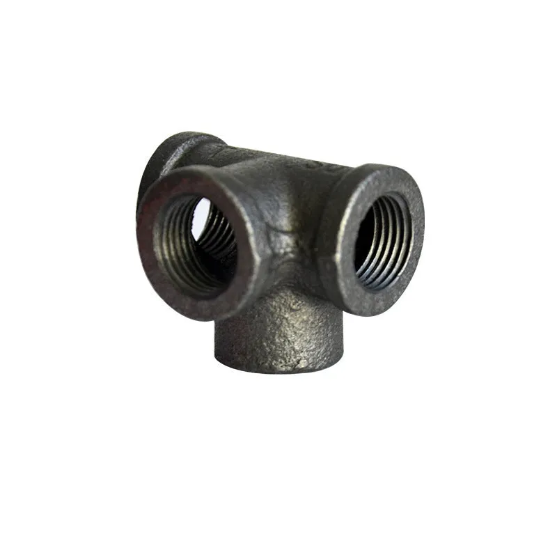 Galvanized steel pipe fittings with four-way corner design in DN15, DN20, DN25 diameters