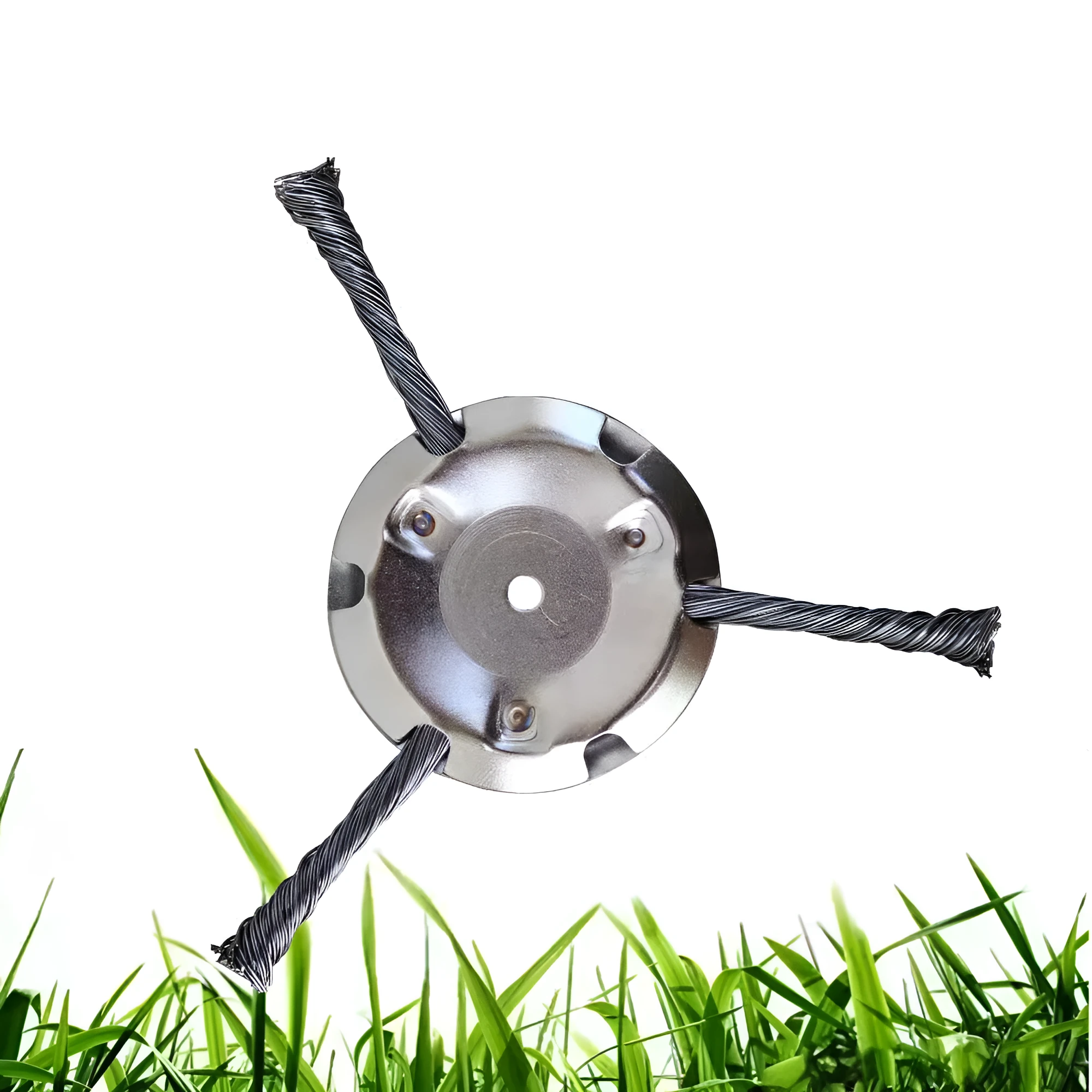 Stainless steel replacement brush head accessory for a lithium battery electric wire mower.