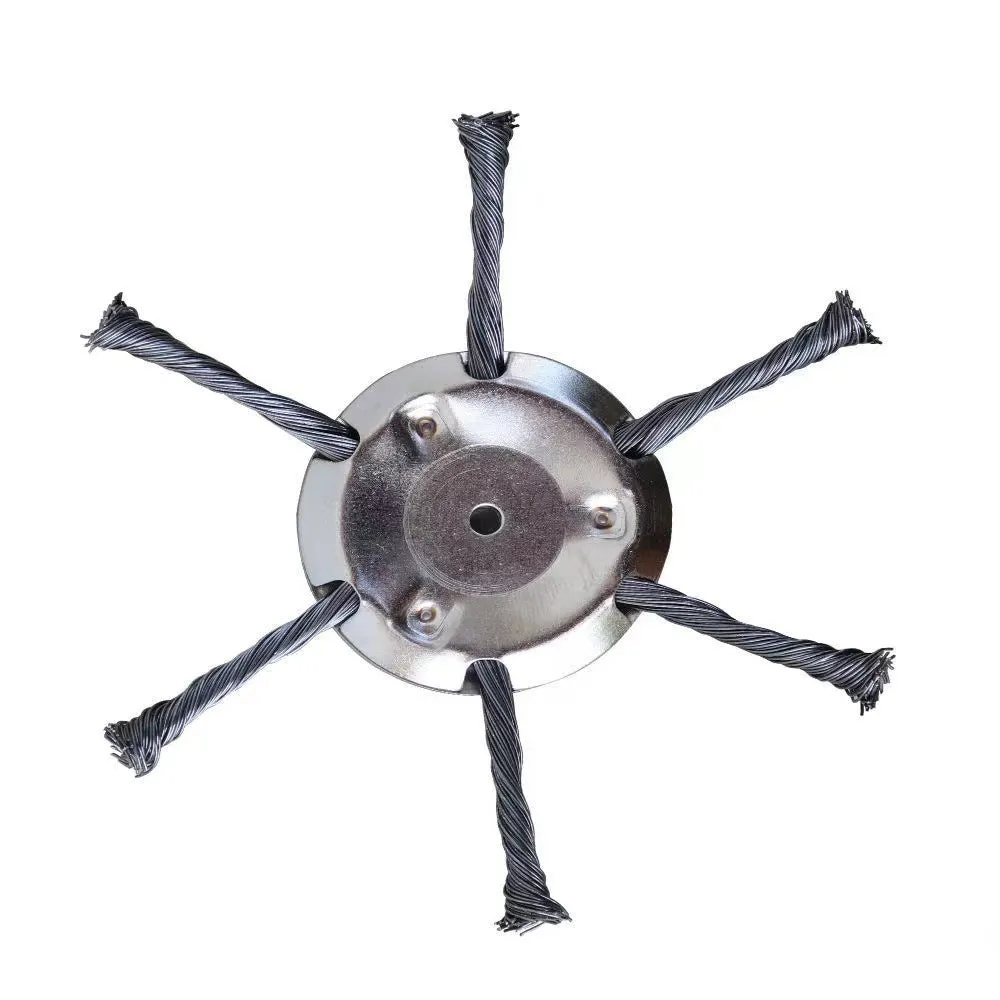 Stainless steel replacement brush head accessory for a lithium battery electric wire mower.