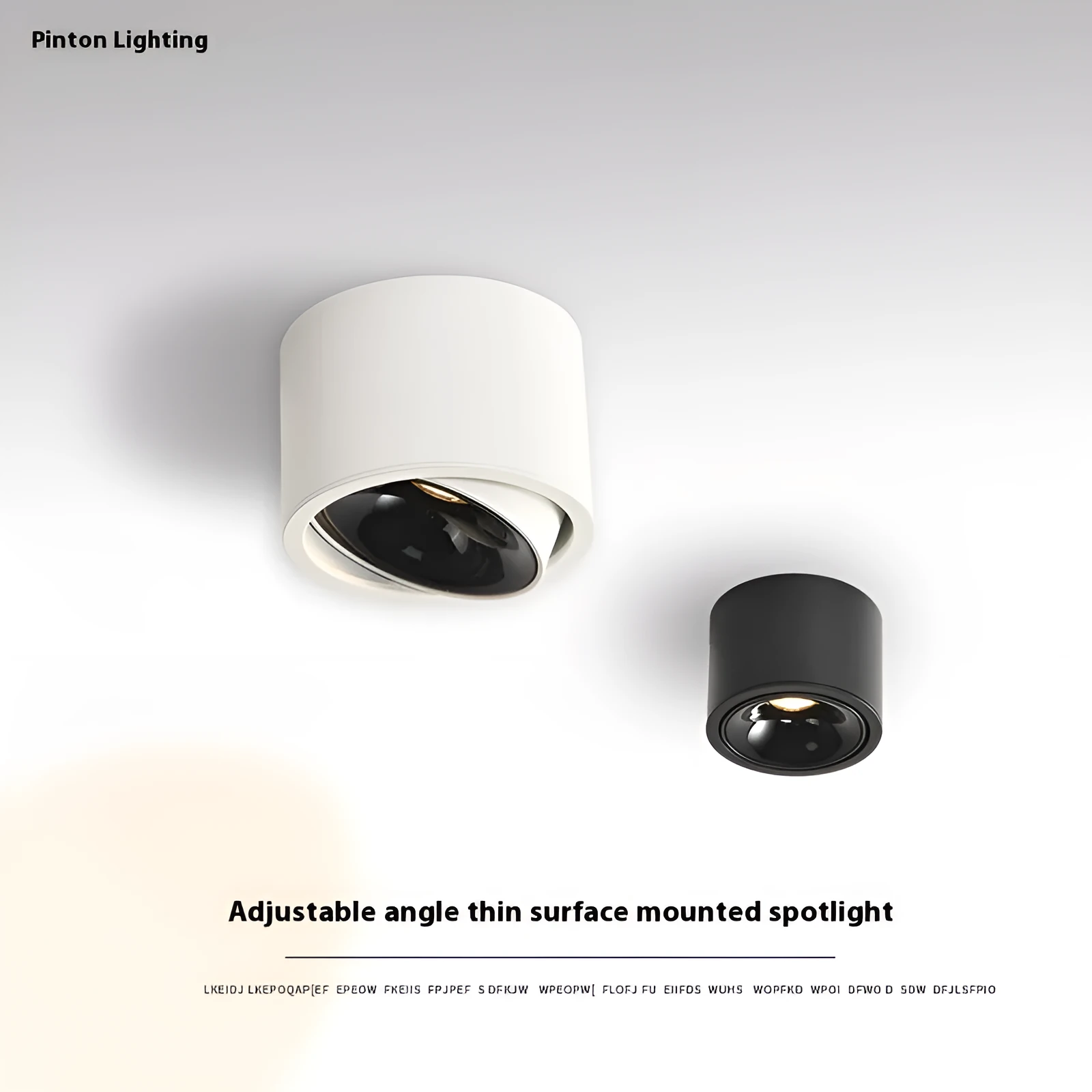 Round surface-mounted adjustable ultra-thin aluminium ceiling spotlight with punch-free design