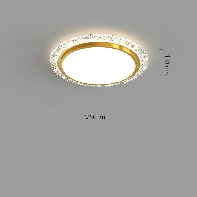 Modern iron ceiling lamp with remote control for dimmable LED lighting in platinum or white finish