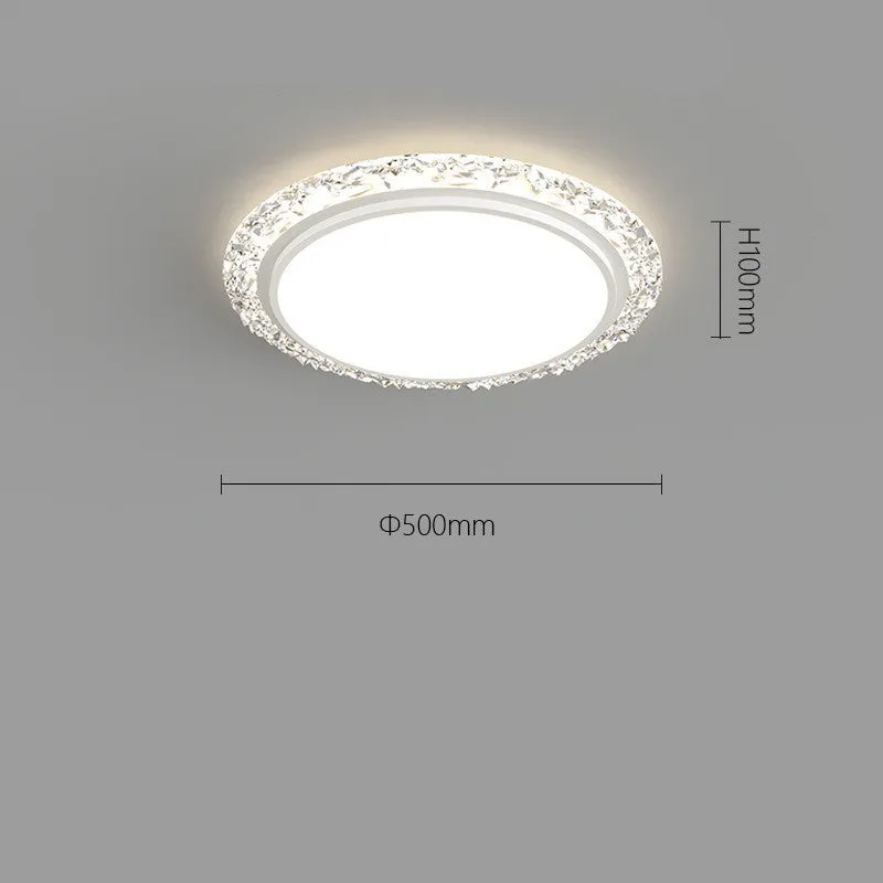 Modern iron ceiling lamp with remote control for dimmable LED lighting in platinum or white finish