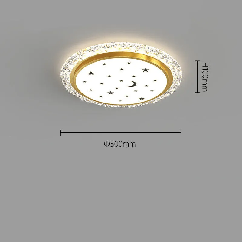 Modern iron ceiling lamp with remote control for dimmable LED lighting in platinum or white finish