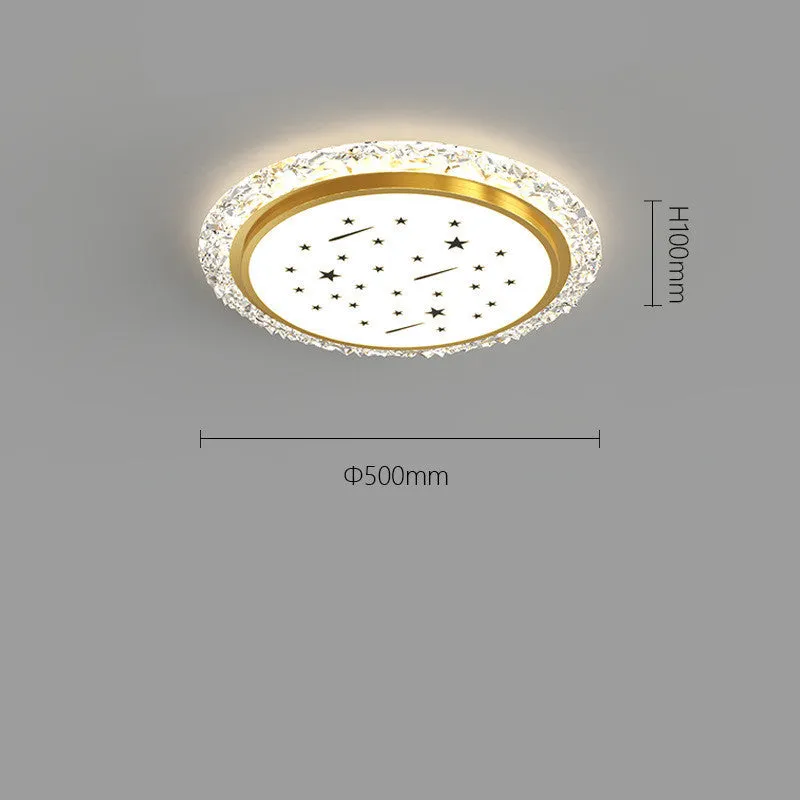 Modern iron ceiling lamp with remote control for dimmable LED lighting in platinum or white finish
