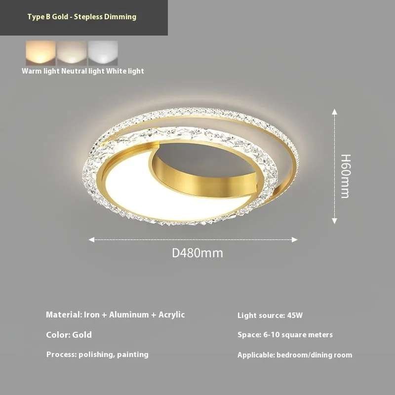 Modern round iron ceiling lamp in black finish mounted on a white ceiling.