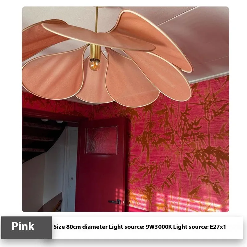 Bohemian cloth-craft hanging ceiling chandelier lamp in a choice of colours and large diameters.