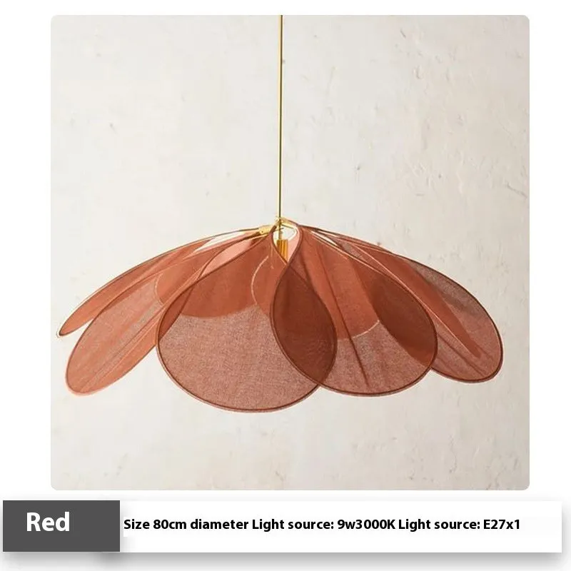 Bohemian cloth-craft hanging ceiling chandelier lamp in a choice of colours and large diameters.