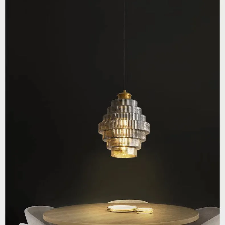 Modern light luxury small pendant light in smoky gray finish for hallway use