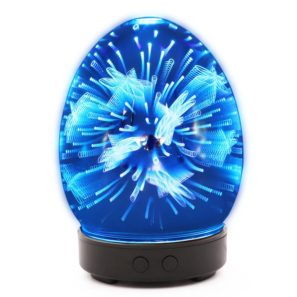 Ultrasonic air humidifier unit on a tabletop with touch control panel.