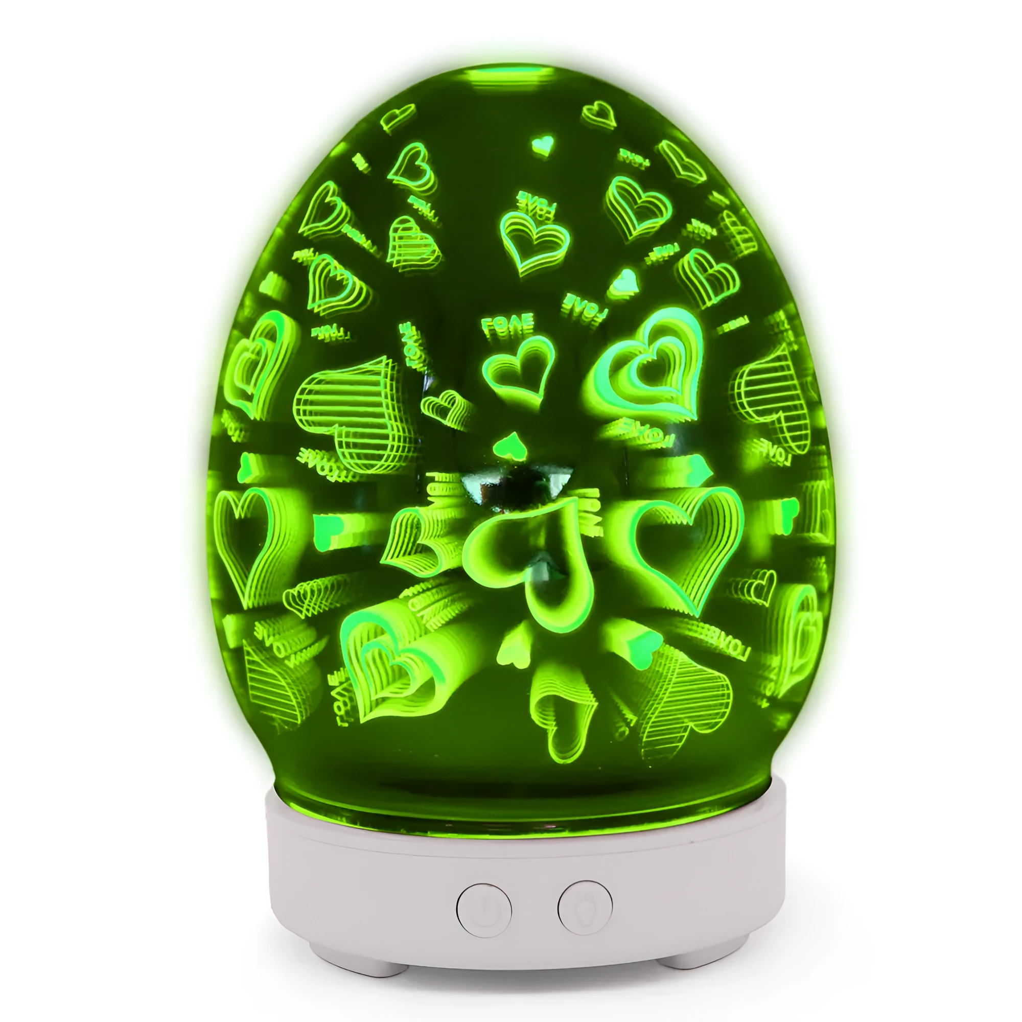 Ultrasonic air humidifier unit on a tabletop with touch control panel.