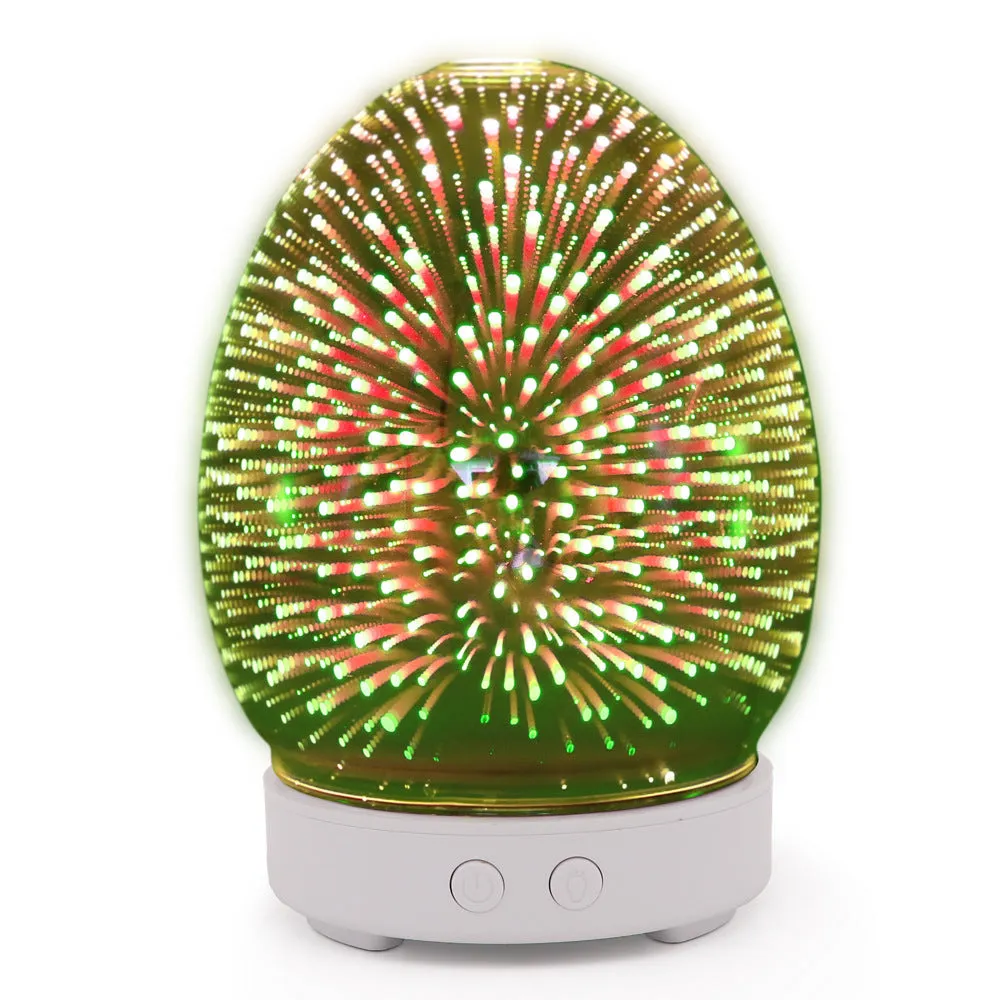 Ultrasonic air humidifier unit on a tabletop with touch control panel.