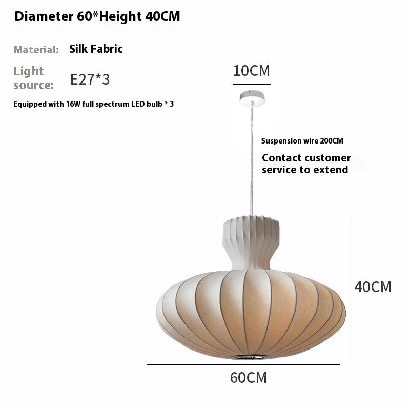 A vintage-style Chinese chandelier with a silk shade and variable three-colour LED light.