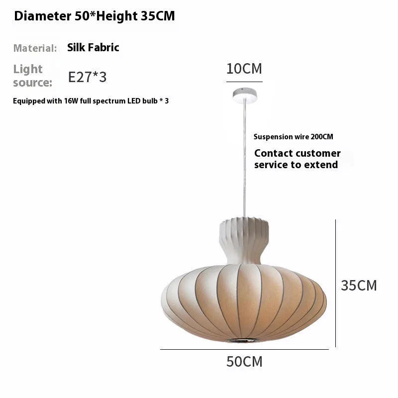 A vintage-style Chinese chandelier with a silk shade and variable three-colour LED light.