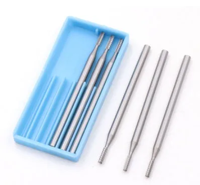 Blue Box six-piece tungsten steel dental carving milling cutter grinding head set with thin disc needle shape