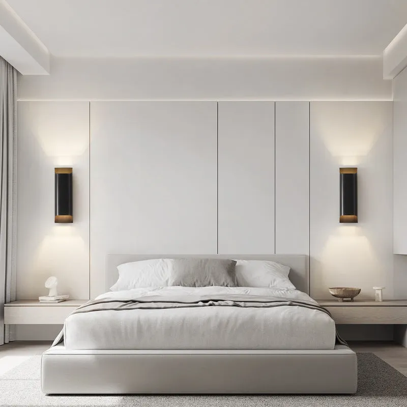 Minimalist copper wall lamp in black gold cleaning or natural copper finish