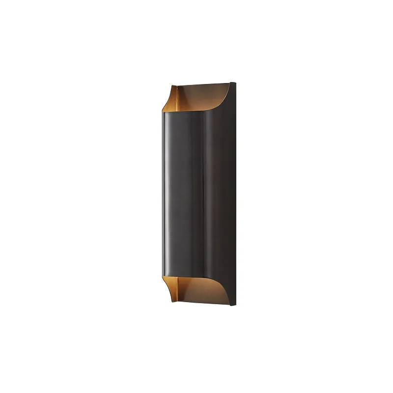 Minimalist copper wall lamp in black gold cleaning or natural copper finish