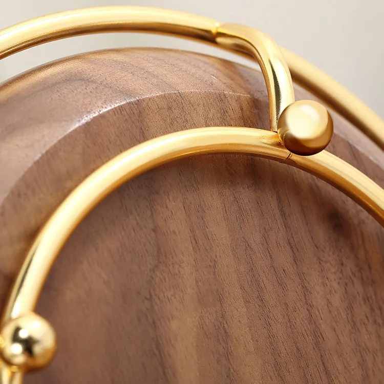 Walnut solid wood key rack with metal hooks measuring 21cm wide by 16.5cm deep