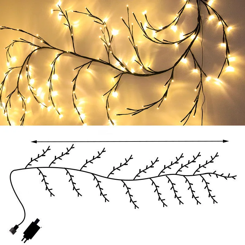 Warm white LED rattan decorative light string with PVC shell for room lighting