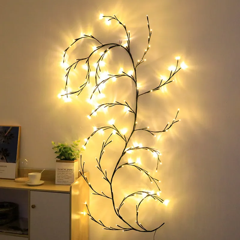 Warm white LED rattan decorative light string with PVC shell for room lighting