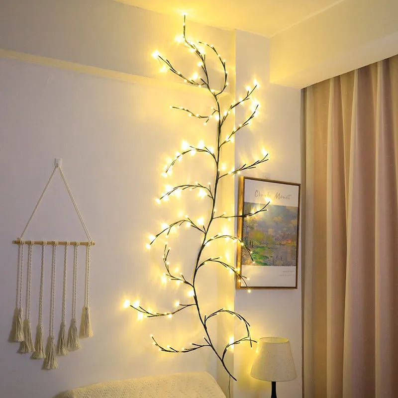 Warm white LED rattan decorative light string with PVC shell for room lighting