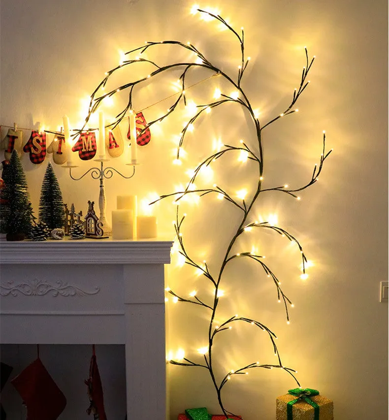 Warm white LED rattan decorative light string with PVC shell for room lighting