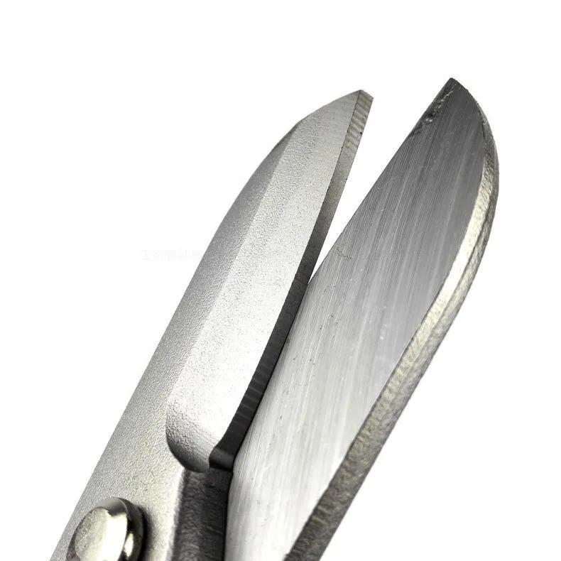 Yellow-handled high carbon steel barbed wire shears, 200mm long, for cutting metal plate.