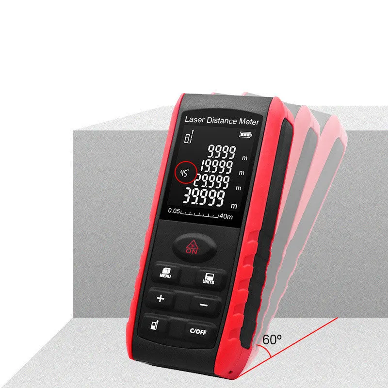 Hand-held laser range finder measuring instrument with ABS housing for decoration project distance measurements