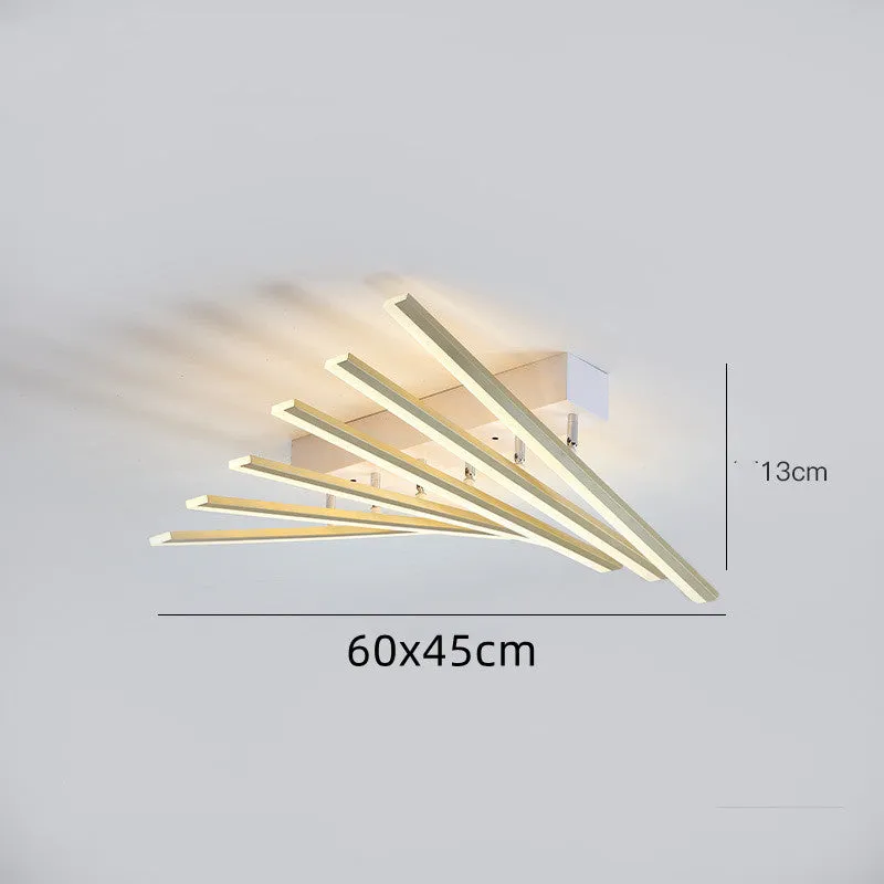 Modern ceramic ceiling light with six-head wave design in black or gold finish