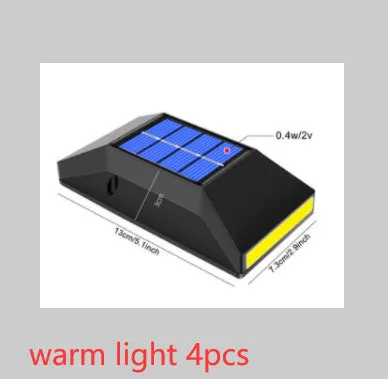 Compact rectangular solar-powered LED wall light for outdoor staircase and pathway illumination