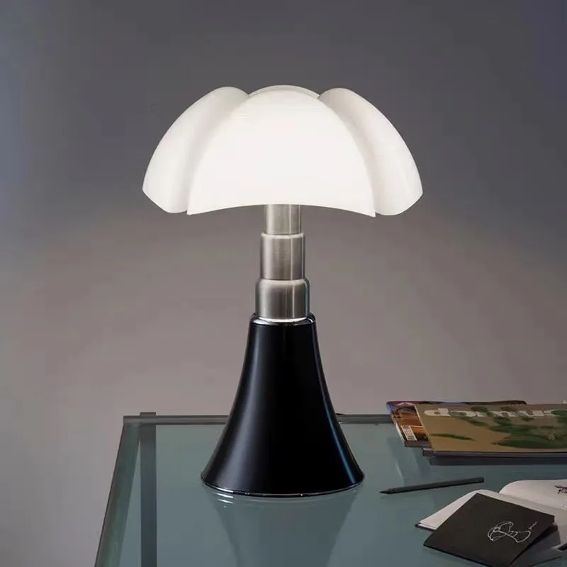 Italian retro style flower table lamp on a bedside table in a choice of colours.