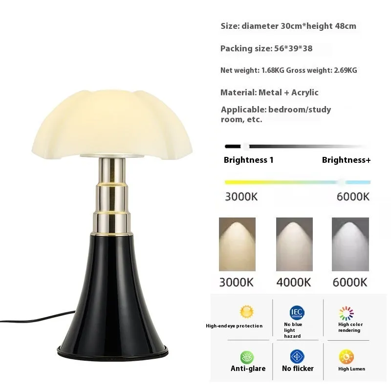 Italian retro style flower table lamp on a bedside table in a choice of colours.