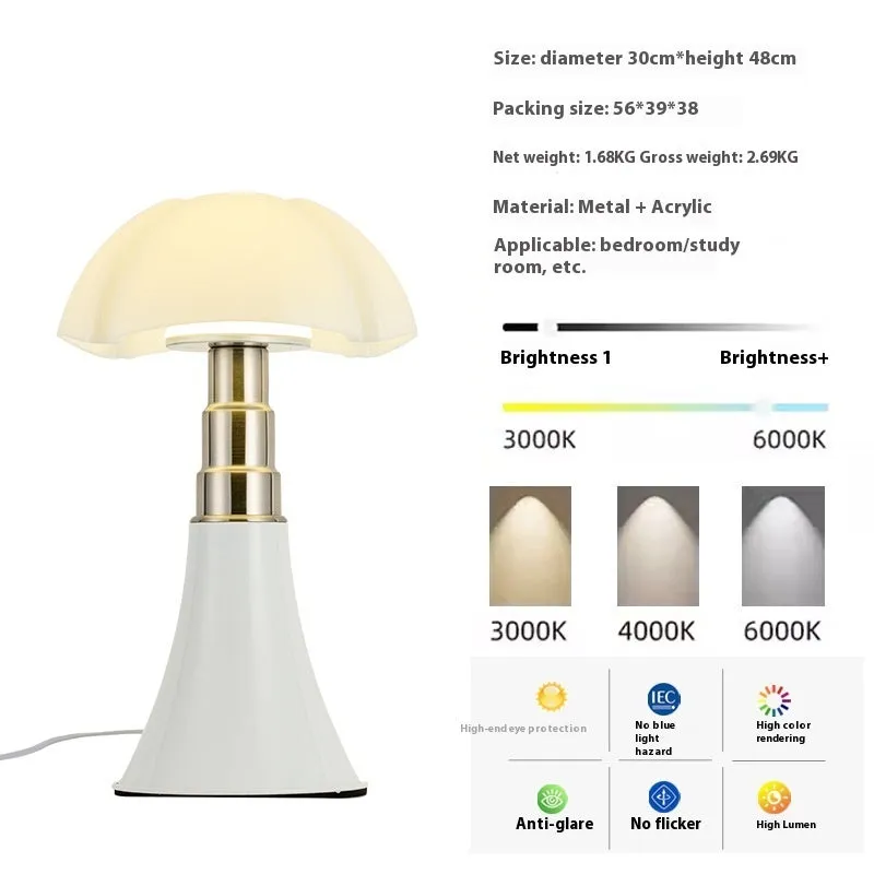 Italian retro style flower table lamp on a bedside table in a choice of colours.