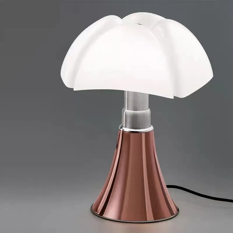 Italian retro style flower table lamp on a bedside table in a choice of colours.