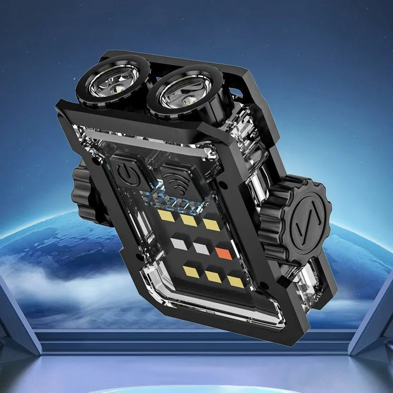 Black aluminium alloy keychain flashlight with Type-C charging port