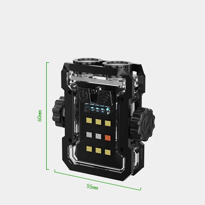 Black aluminium alloy keychain flashlight with Type-C charging port