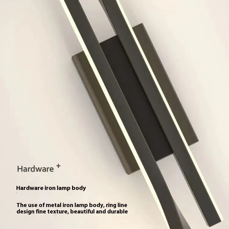Nordic style 42cm wall lamp in black or gold with three colour light settings