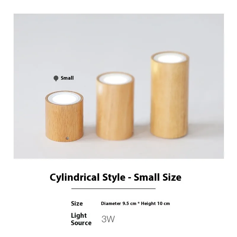Solid wood surface mounted downlight in round and square shapes for corridor or balcony.