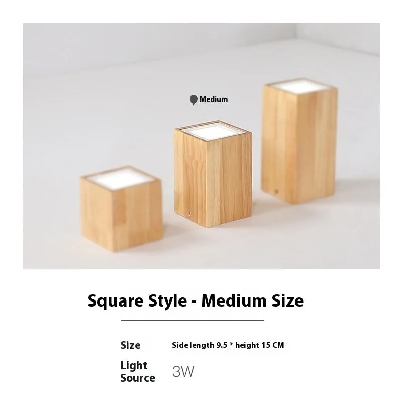 Solid wood surface mounted downlight in round and square shapes for corridor or balcony.
