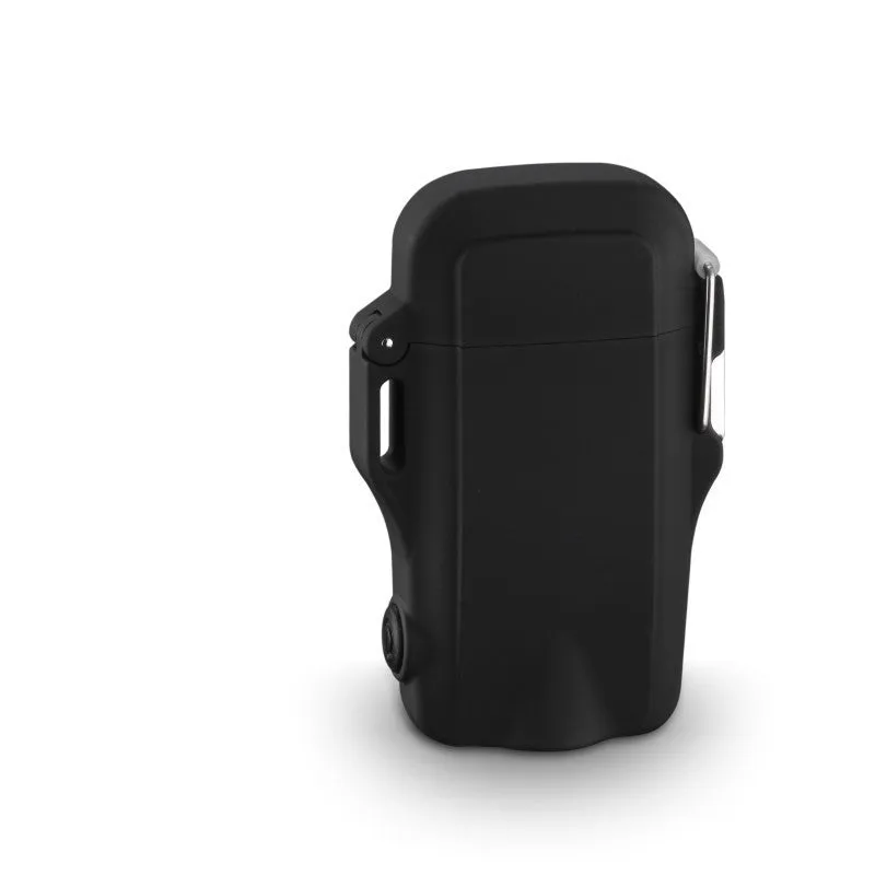 USB rechargeable windproof plastic lighter with built-in LED flashlight in multiple colours