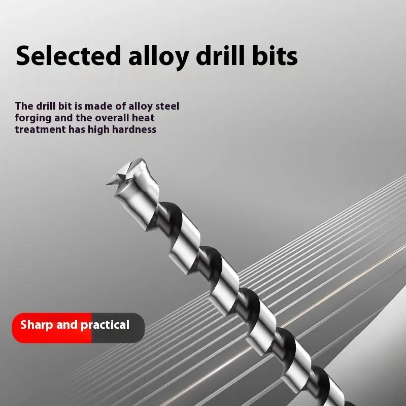 12.7mm carbon steel square hole drill bit set showing drill sleeve and drill core for woodworking.