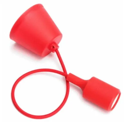 E26/E27 silicone pendant lamp holder with adjustable cord in multiple colour options