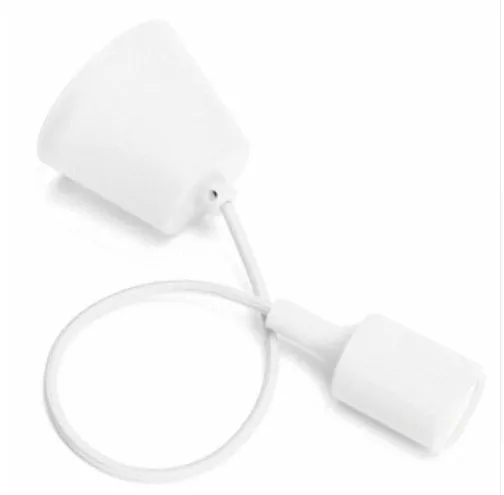 E26/E27 silicone pendant lamp holder with adjustable cord in multiple colour options