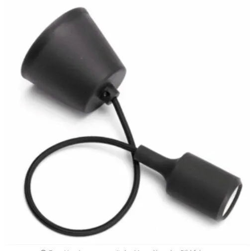 E26/E27 silicone pendant lamp holder with adjustable cord in multiple colour options