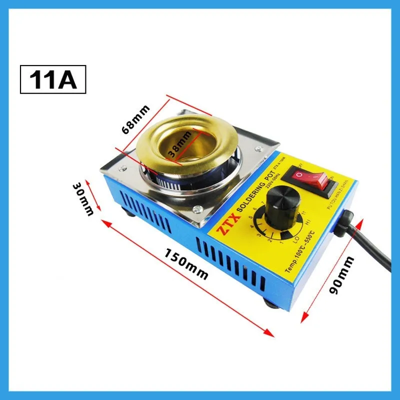 Desktop thermostat-controlled tin melting furnace with temperature adjustment dial and titanium-plated heating elements