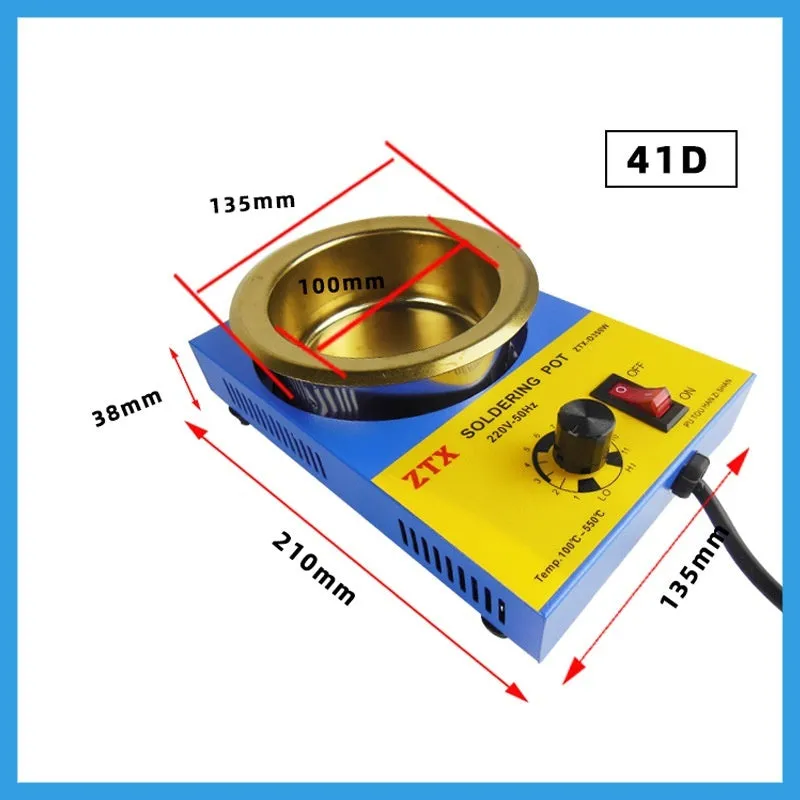 Desktop thermostat-controlled tin melting furnace with temperature adjustment dial and titanium-plated heating elements