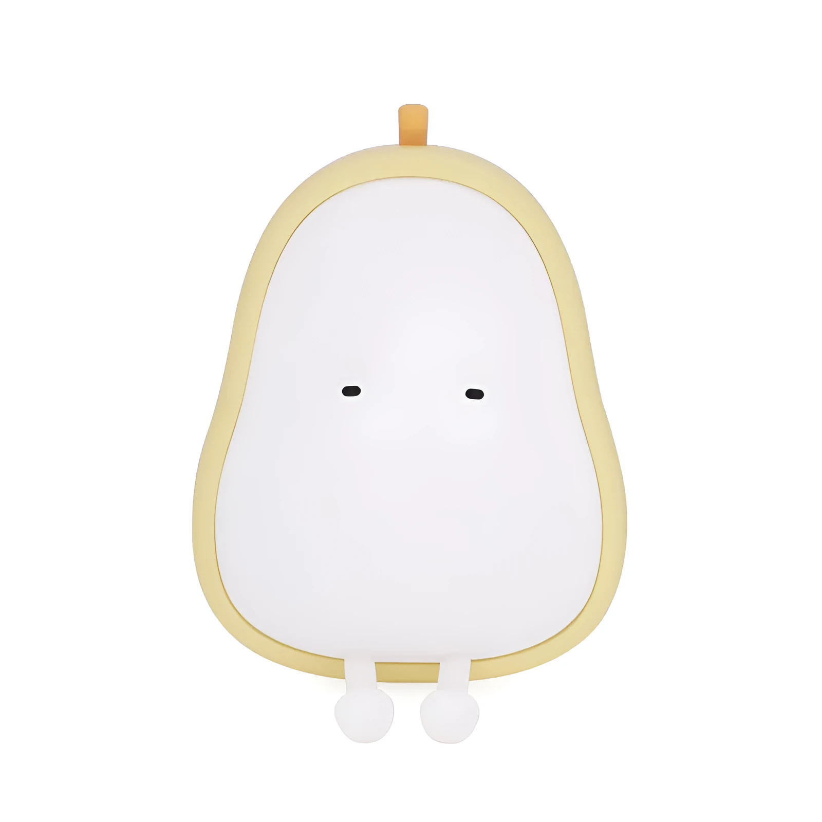 PEAR NIGHT LAMP rechargeable silicone bedside light with warm yellow glow on a surface